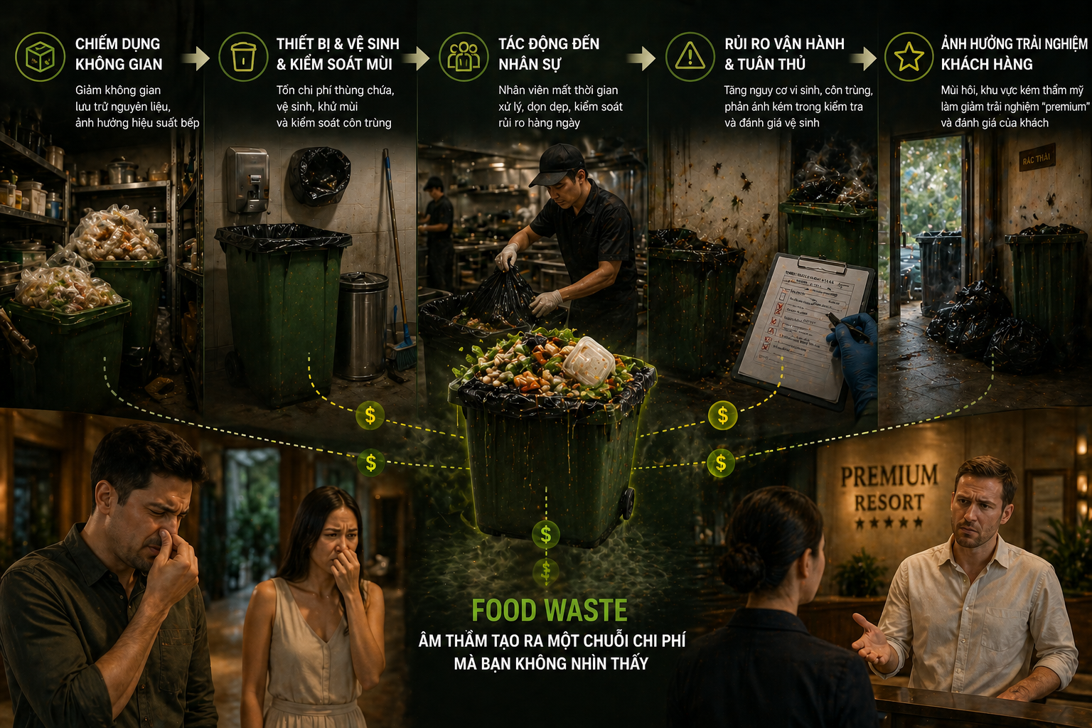 Food waste tạo ra chuỗi chi phí trong nhà hàng từ vận hành bếp đến trải nghiệm khách hàng